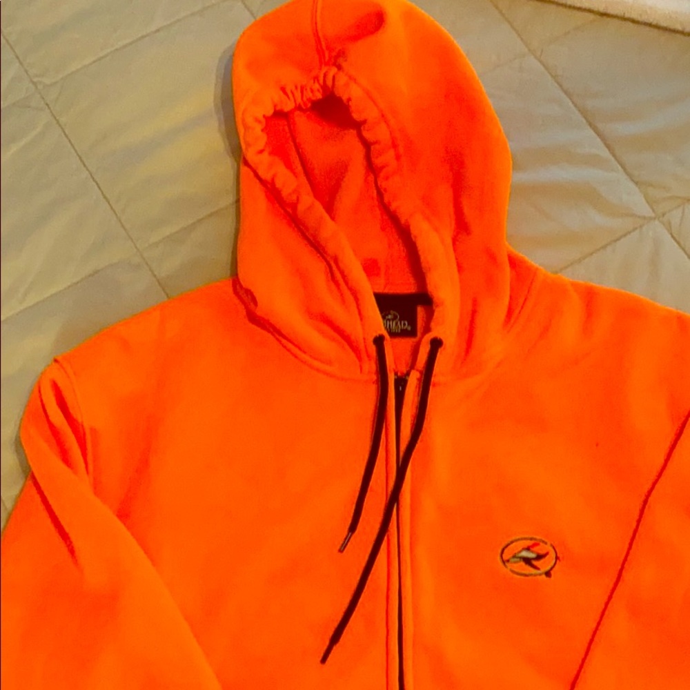 Red Head Hooded Zipper Sweater